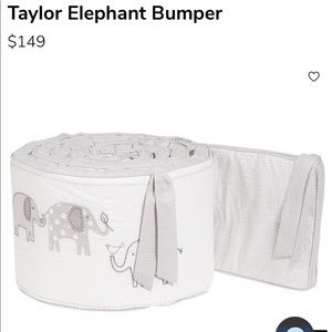 Pottery Barn Baby Taylor Elephant Crib Bumper